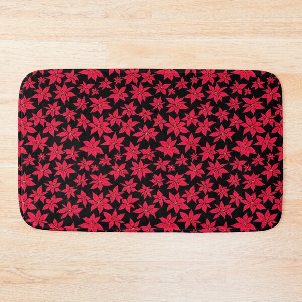 Item preview, Red Poinsettia on a Dark Background Simple Minimal Christmas Pattern designed and sold by ClairesPatterns.