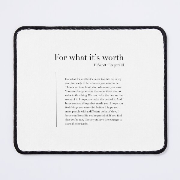 Item preview, For What It's Worth by F. Scott Fitzgerald designed and sold by wisemagpie.