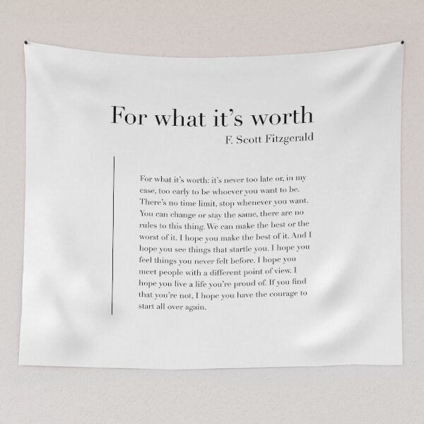 Item preview, For What It's Worth by F. Scott Fitzgerald designed and sold by wisemagpie.