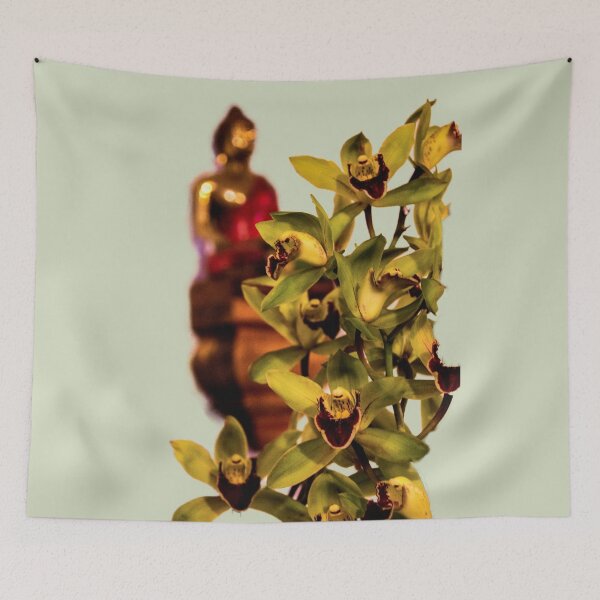 Item preview, Buddha and orchids designed and sold by indiafrankk.
