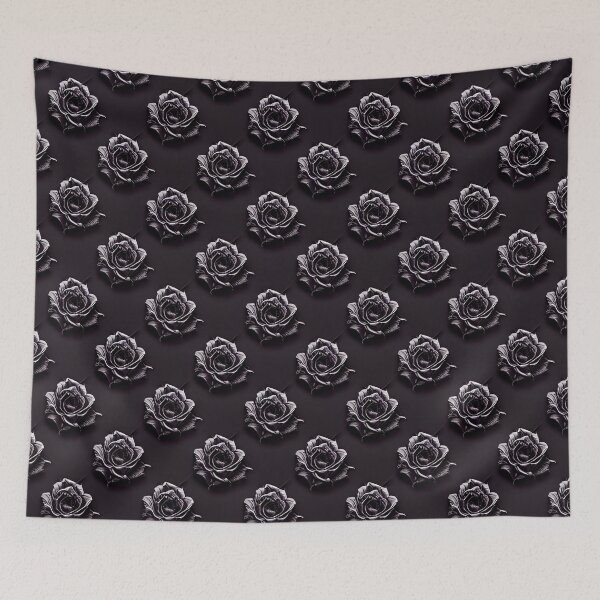 Item preview, Moody dark silver rose pattern designed and sold by Lenkooo.