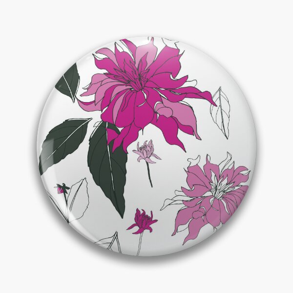 Item preview, Pink dahlia. Hand draw illustration designed and sold by HannaShvaikova.