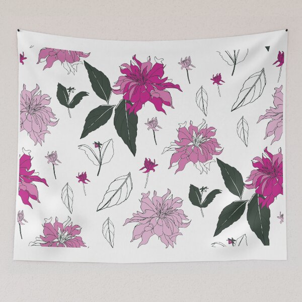 Item preview, Pink dahlia. Hand draw illustration designed and sold by HannaShvaikova.