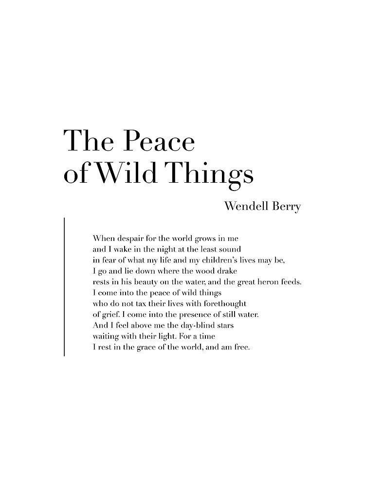 Discover The Peace of Wild Things by Wendell Berry Premium Matte Vertical Poster