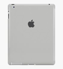 White Carbon Fiber Etched Apple Logo iPad Case/Skin