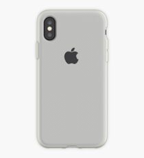 White Carbon Fiber Etched Apple Logo iPhone Case