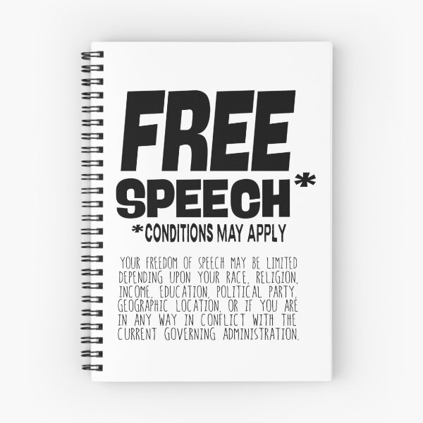 Item preview, Free Speech - Conditions Apply - Black Text designed and sold by WordBubble.