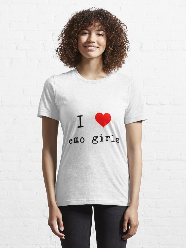  Womens I LOVE HEART EMO GIRLS V-Neck T-Shirt