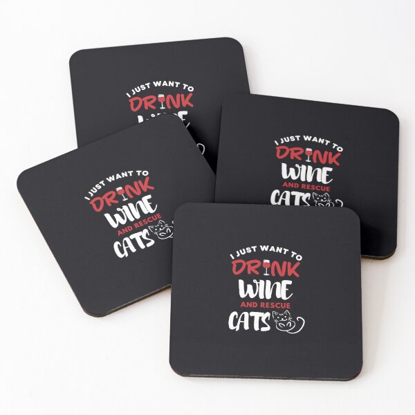 Item preview, I just want to drink wine and rescue cats designed and sold by BarbiePearl.