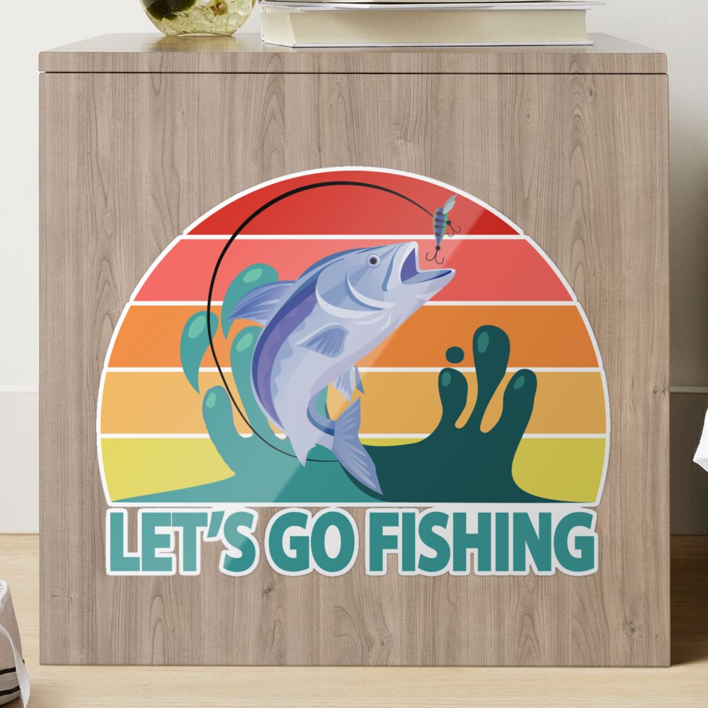 Lets Go Fishing - Vintage Fishing Lover Funny Fisherman Sticker