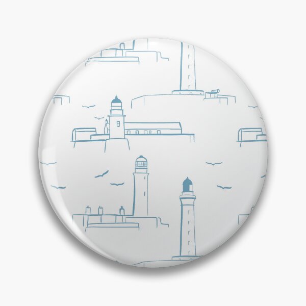 Item preview, Lighthouses Pattern Version 8 - Light Blue on White designed and sold by seasprayart.