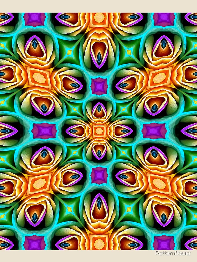 Thumbnail 4 of 4, Relaxed T-Shirt, Unique Colorful Roses Pattern designed and sold by Patternflower.