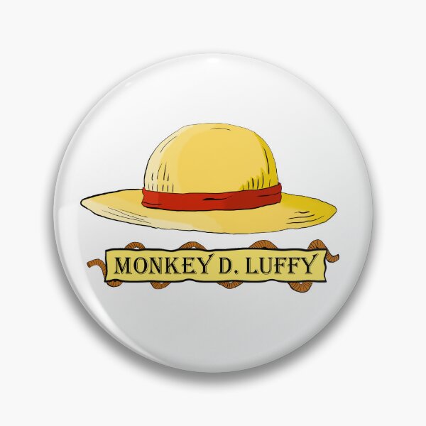 Monkey D. Luffy Straw Hat/Mugiwara Small Logo from One Piece Manga and Anime  - Straw Hat Pirates - Pin