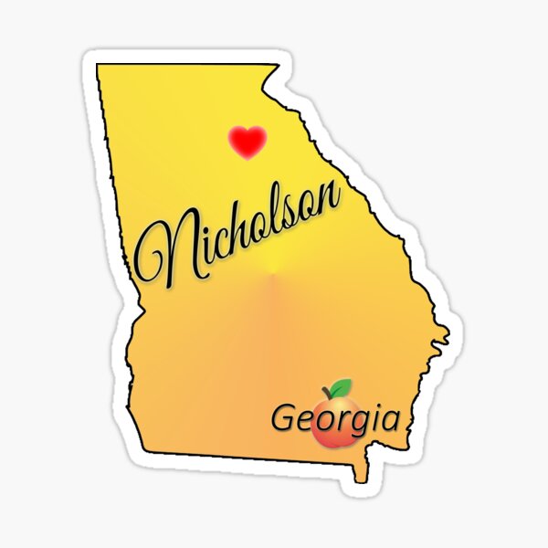 Nicholson, Georgia Heart Sticker