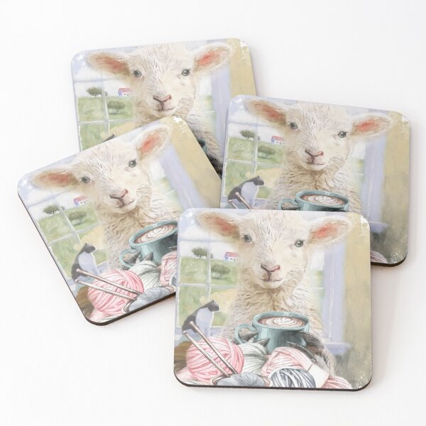 Item preview, Lamb, Sheep, Yarn, Wool, Knitting, Coffe, Yarn Ball designed and sold by MammuArt.