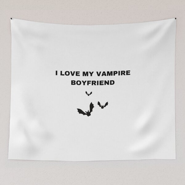Item preview, I LOVE MY VAMPIRE BOYFRIEND T-SHIRT, TOTE BAG, STICKERS designed and sold by Soy Boy Boutique.