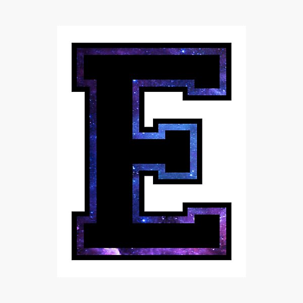 Presentation Alphabets: Silver Varsity Letter E