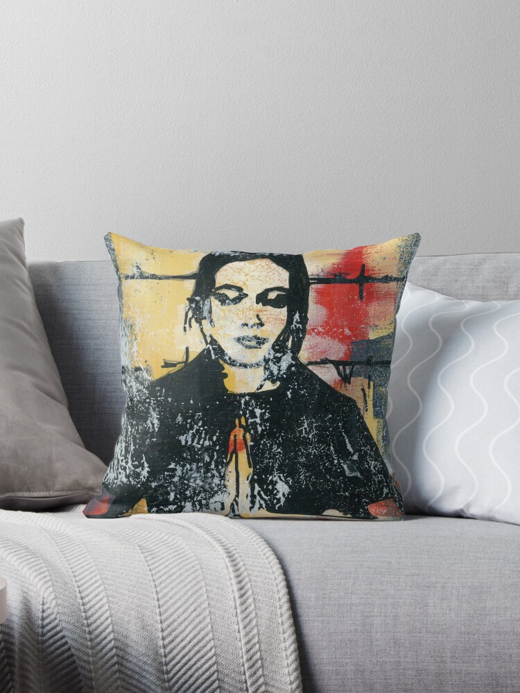 Thumbnail 1 of 4, Pillow, Red Meditation designed and sold by SheryllKFox.