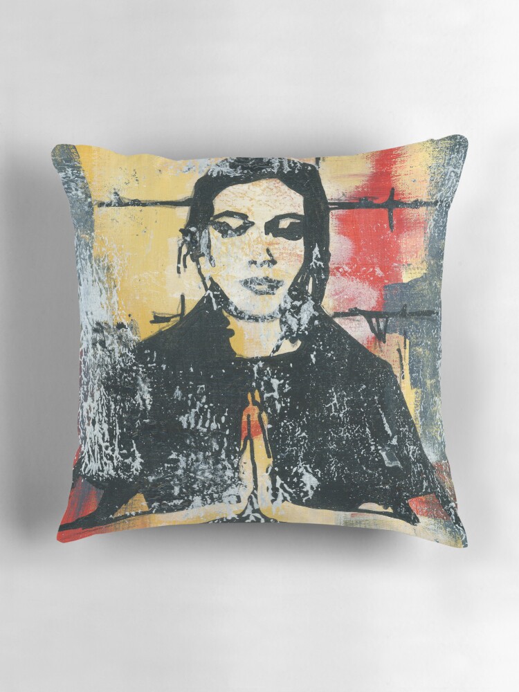 Thumbnail 3 of 4, Pillow, Red Meditation designed and sold by SheryllKFox.