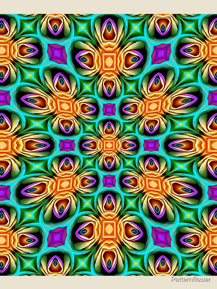 Thumbnail 4 of 4, Relaxed T-Shirt, Unique Colorful Roses Pattern designed and sold by Patternflower.