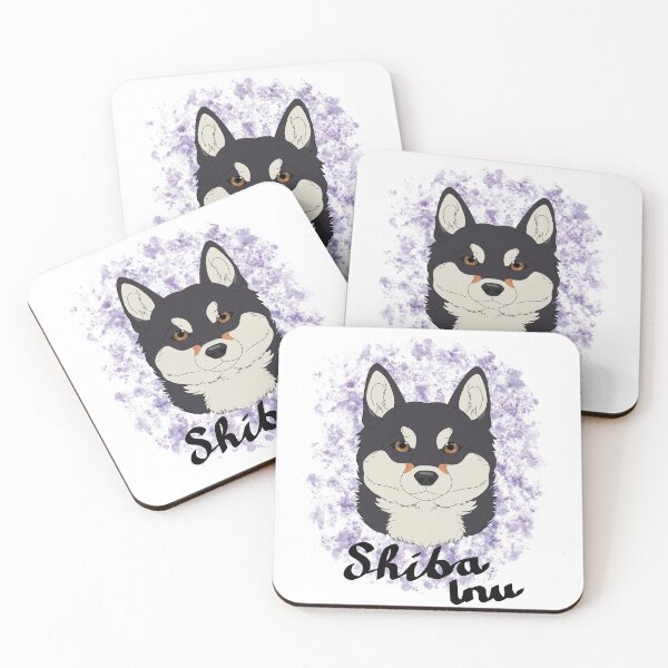 Item preview, Shiba Inu Black and tan with watercolour and breedname designed and sold by Cynthiaetal.