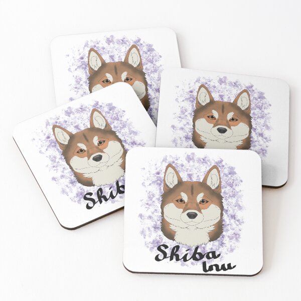 Item preview, Shiba Inu Sesame with watercolour and breedname designed and sold by Cynthiaetal.