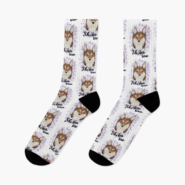 Item preview, Shiba Inu Sesame with watercolour and breedname designed and sold by Cynthiaetal.