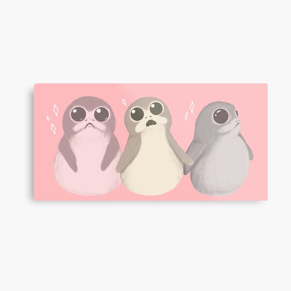 Space Puffins Metal Print