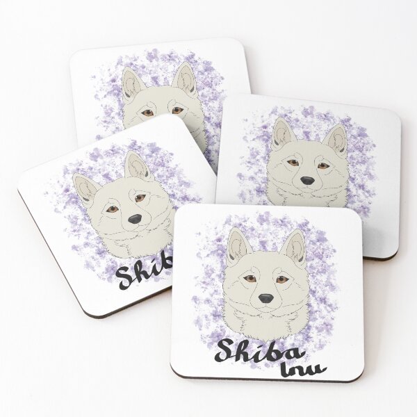 Item preview, Shiba Inu White with watercolour and breedname designed and sold by Cynthiaetal.