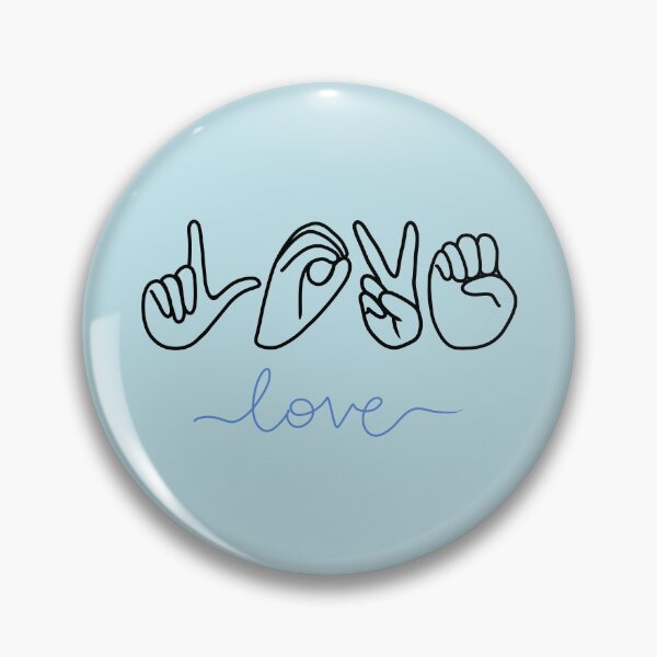 Item preview, ASL Love Finger Spelled in Blue designed and sold by CreativeKari.