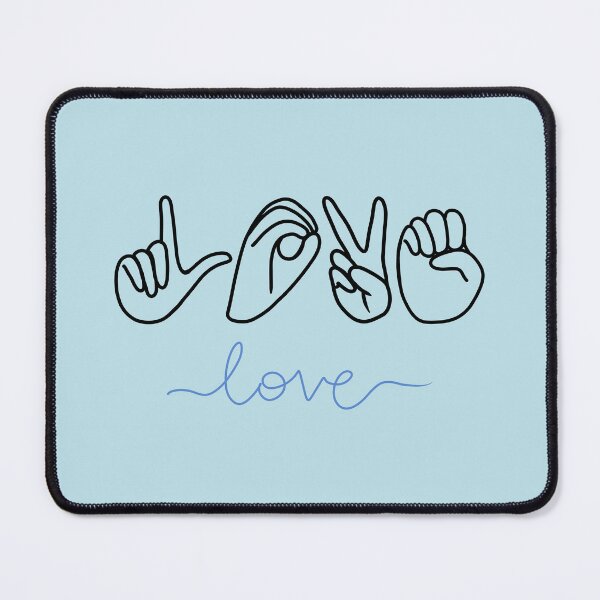 Item preview, ASL Love Finger Spelled in Blue designed and sold by CreativeKari.