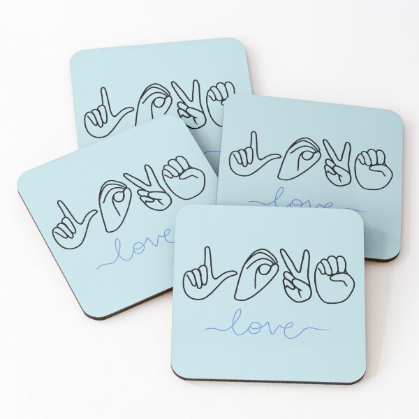 Item preview, ASL Love Finger Spelled in Blue designed and sold by CreativeKari.