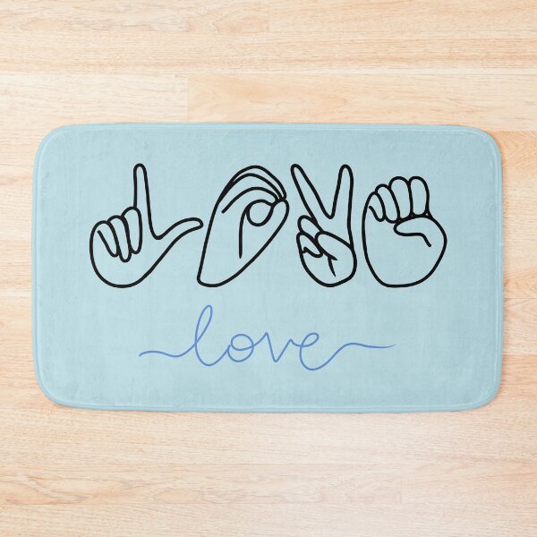 Item preview, ASL Love Finger Spelled in Blue designed and sold by CreativeKari.