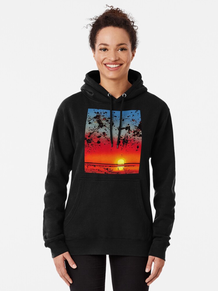 Loathing ink blotch ralph beach Sunset vibrant sunrise over ovean sun  reflection palm tree colored sky beautiful dawn dusk | Pullover Hoodie