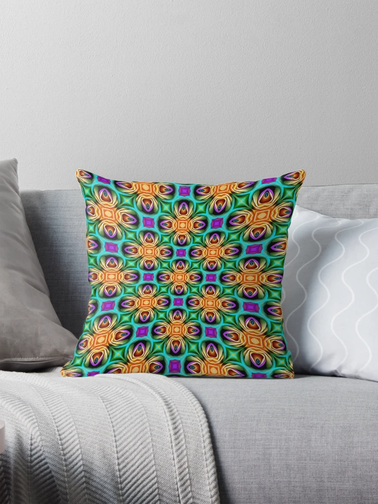 Thumbnail 1 of 4, Pillow, Unique Colorful Roses Pattern designed and sold by Patternflower.