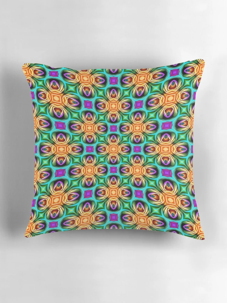 Thumbnail 3 of 4, Pillow, Unique Colorful Roses Pattern designed and sold by Patternflower.