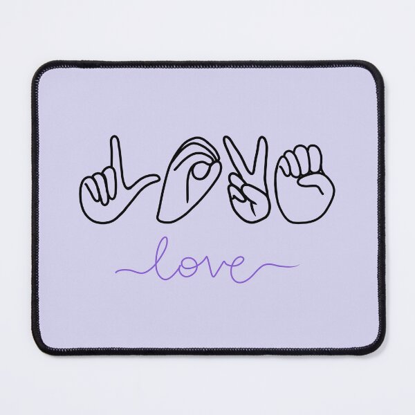 Item preview, ASL Love Finger Spelled in Purple designed and sold by CreativeKari.