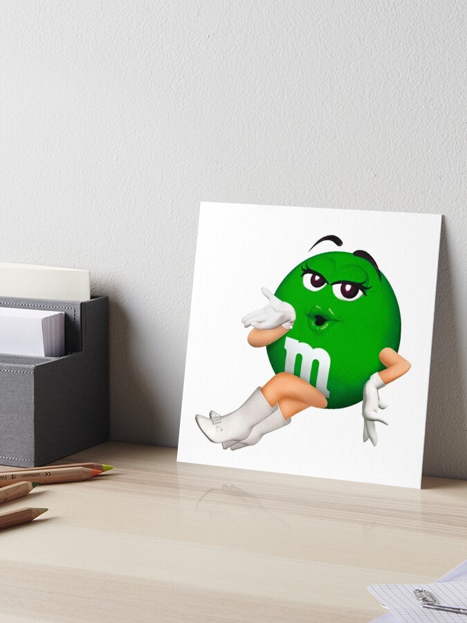 Green M&M character Art Print for Sale by Trasarual