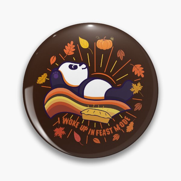 Item preview, Cute and Witty Panda on Fall Color Rainbow Happy Thanksgiving I WOKE UP IN FEAST MODE Turkey Day Matching Family Thanksgiving Day Trendy Autumn themed Design designed and sold by zenturtlemerch.