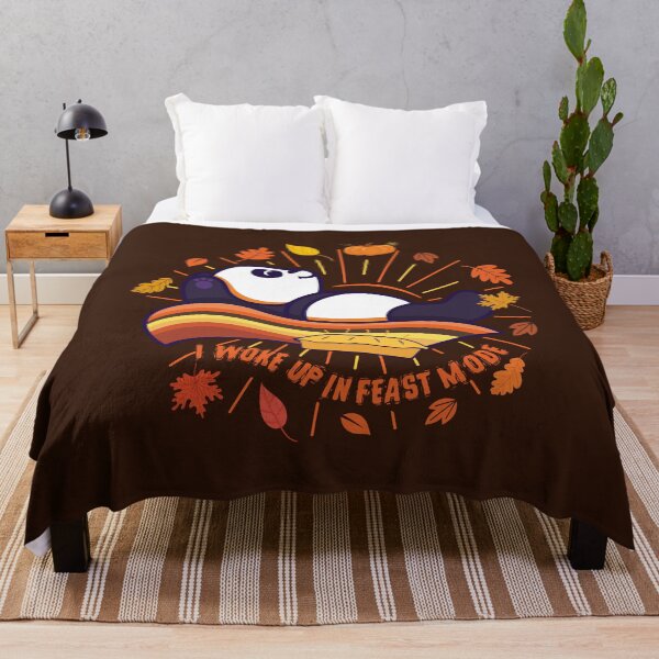 Item preview, Cute and Witty Panda on Fall Color Rainbow Happy Thanksgiving I WOKE UP IN FEAST MODE Turkey Day Matching Family Thanksgiving Day Trendy Autumn themed Design designed and sold by zenturtlemerch.