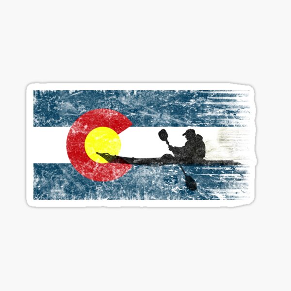 Item preview, Kayaking Colorado. Paddling, Flag. / Kajak designed and sold by STYLESYNDIKAT.