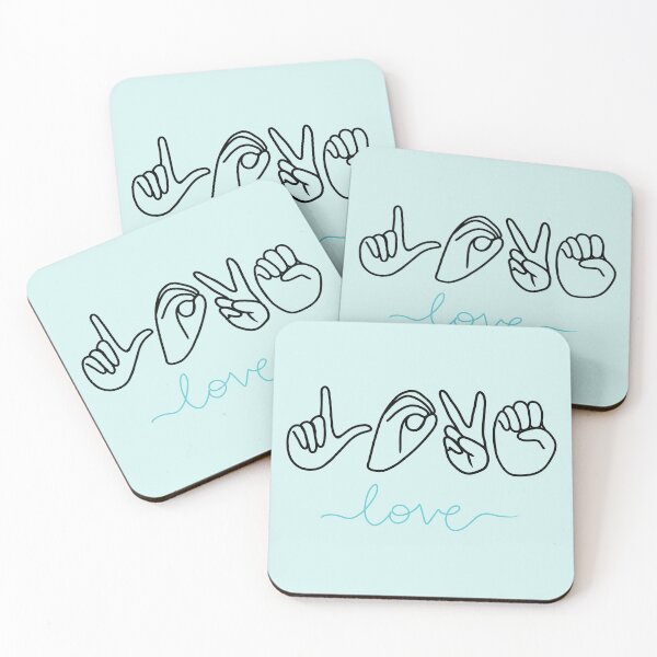 Item preview, ASL Love Finger Spelled in Teal designed and sold by CreativeKari.