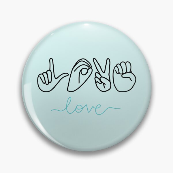 Item preview, ASL Love Finger Spelled in Teal designed and sold by CreativeKari.