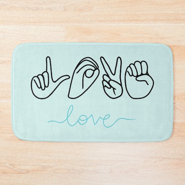 Item preview, ASL Love Finger Spelled in Teal designed and sold by CreativeKari.