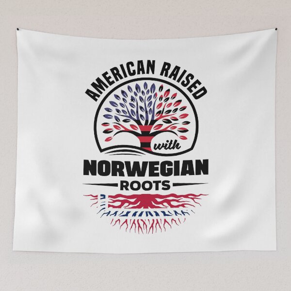 Item preview, American Raised With Norwegian Roots Norway Norwegian Flag designed and sold by ShopTheStyle.