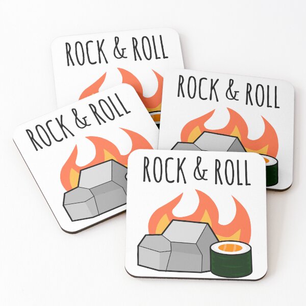 Item preview, Rock N' Roll, Stone and Maki Sushi Roll Pun designed and sold by EnzoVectorism.