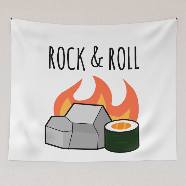 Item preview, Rock N' Roll, Stone and Maki Sushi Roll Pun designed and sold by EnzoVectorism.