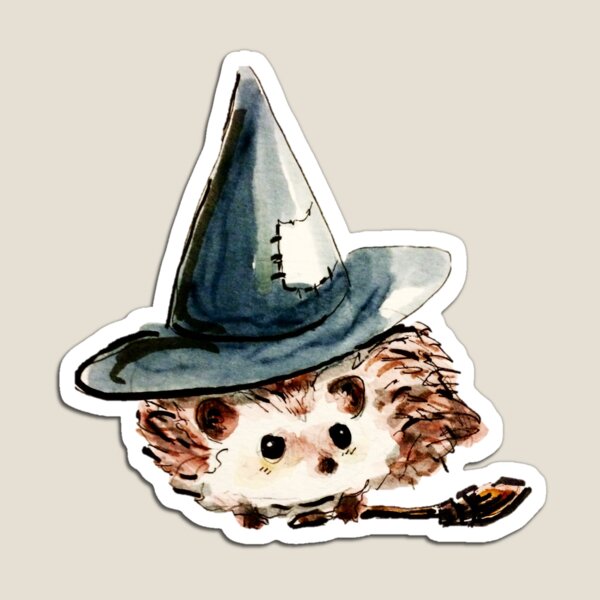 Hedgehog Witch Magnet