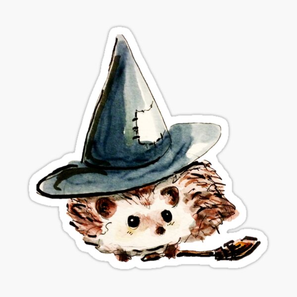 Hedgehog Witch Sticker