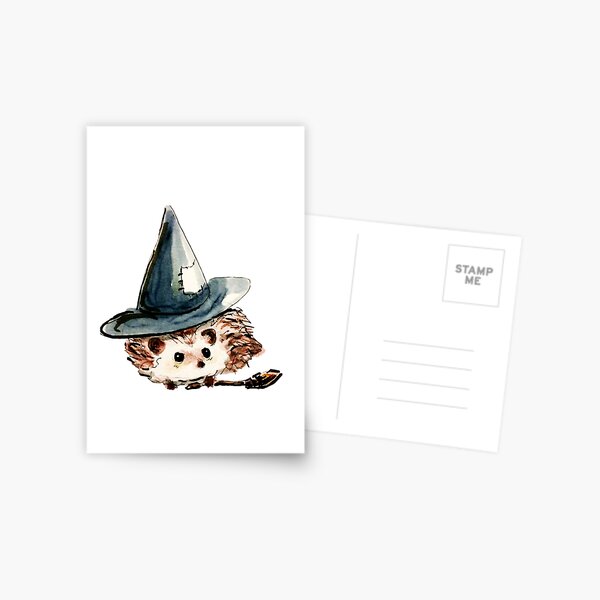 Hedgehog Witch Postcard